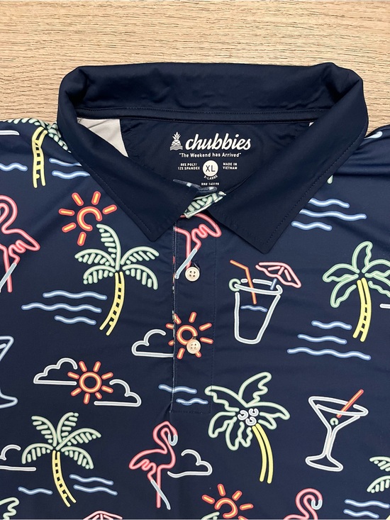 chubbies Other - Chubbies The Weekend Men Navy Neon Tropical Print Polo XL